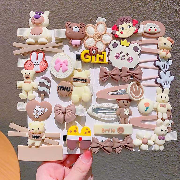 28pcs Cartoon Children Hairpins Baby Girl Hair Clip For Kids