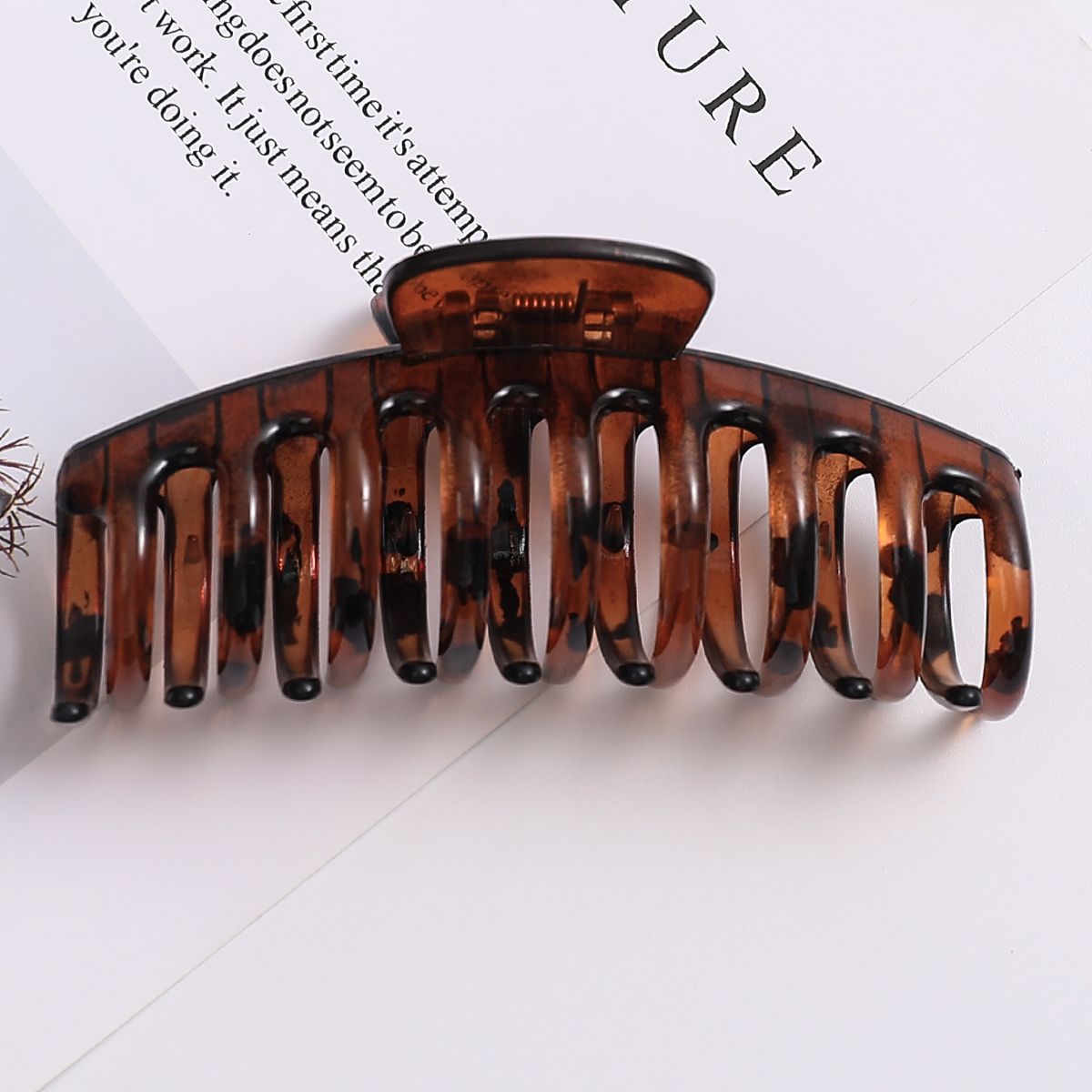1 Piece Brown Leopard Print Tortoiseshell Hair Jaw Clip