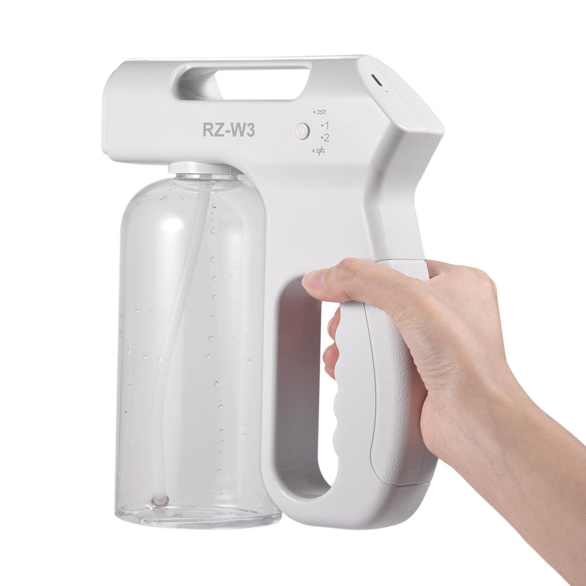 Handheld Blue Light Nano Atomizer Rechargeable Sterilizing Sprayer 800ml Portable Cordless Electric Spray Machine Adjustable Fog for Home Office Hotel School Restaurant Use