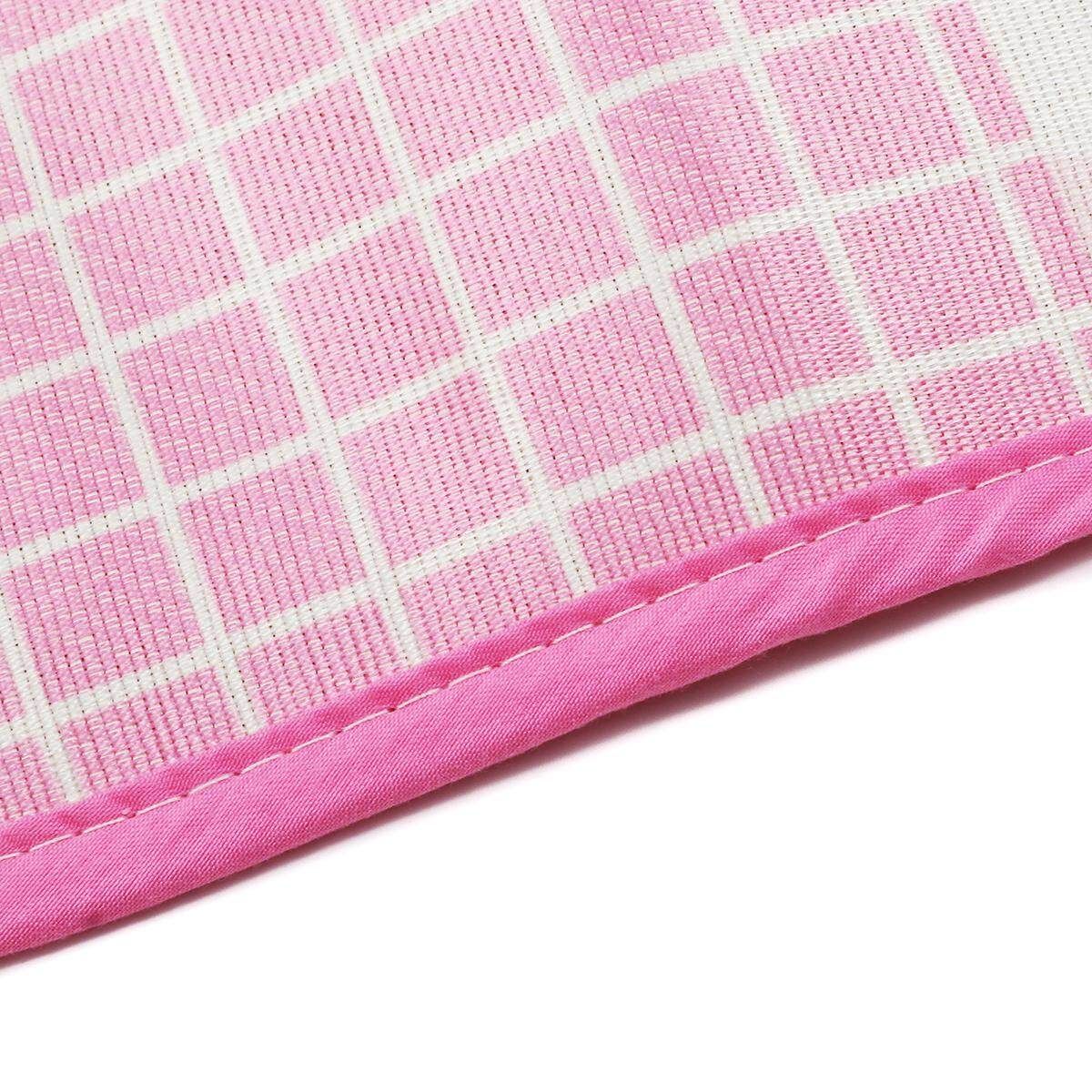 4 Styles Baby Summer Foldable Cool Sleeping Ice Silk Bed Mat With Pillow Set 120*60cm Pink Cow