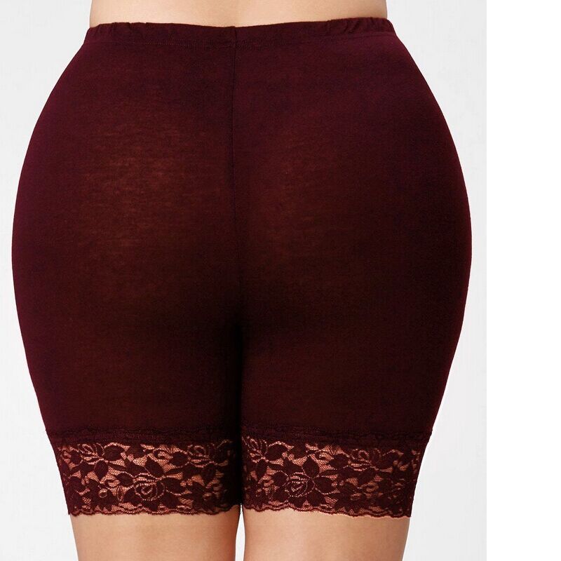 (White)Plus Size Safety Shorts Women Black Lace High Stretch Safety Pants Ladies Casual Seamless Under Shorts XXXXL XXL XXXL Workout DOU