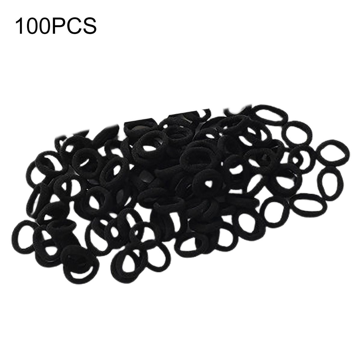 100Pcs Hair Scrunchies High Elastic Small Rubber Band Black