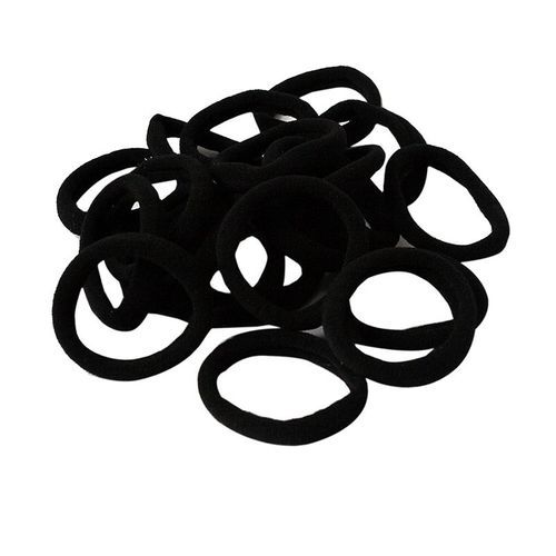 12Pcs Girls Black Elastic-Hair Band-Ponytail