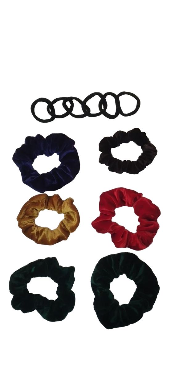 Ladies Girls Gold Rush Velvet Hair Scrunchies Pack
