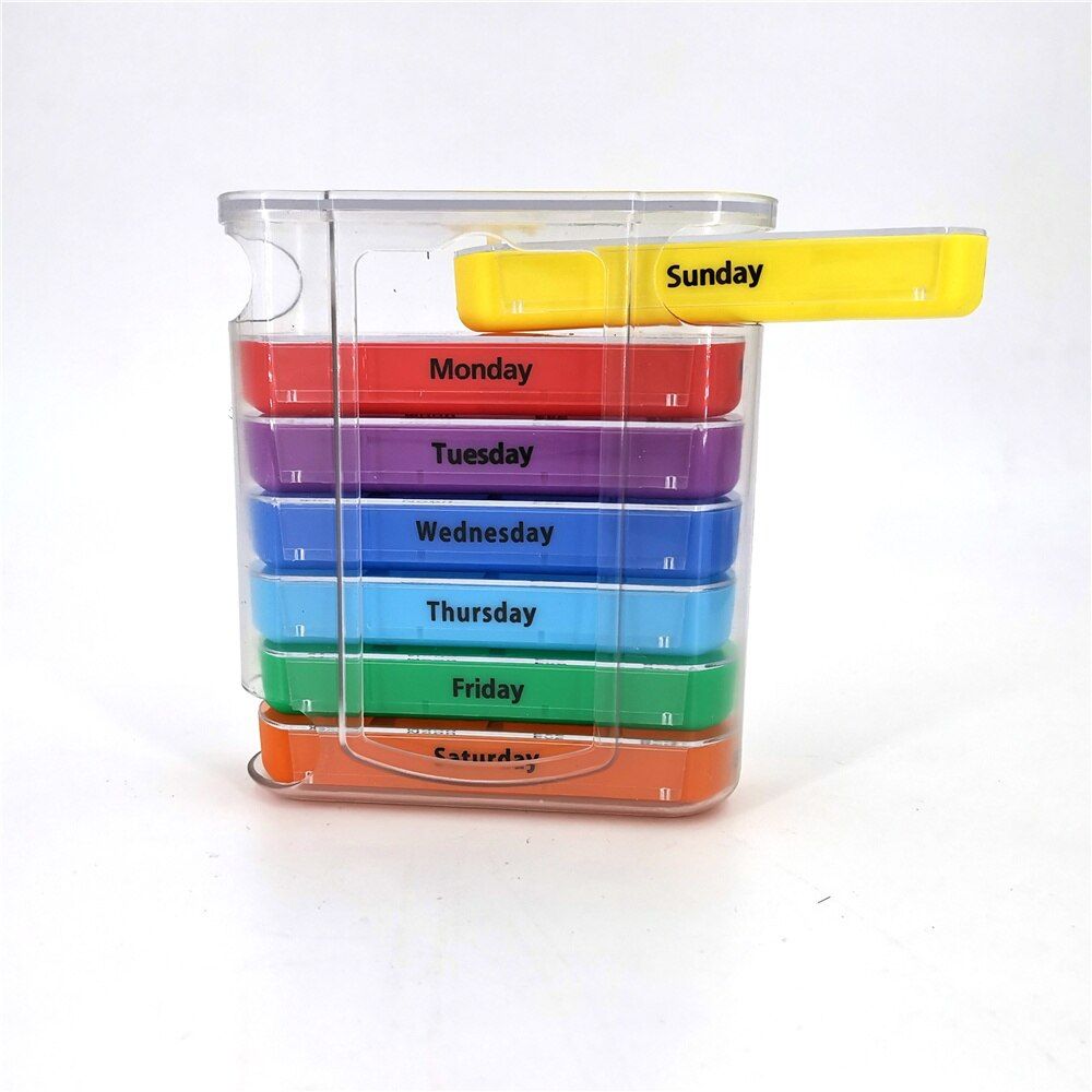 Weekly 7 Days Pill Box 28 Compartments Pill Organizer
