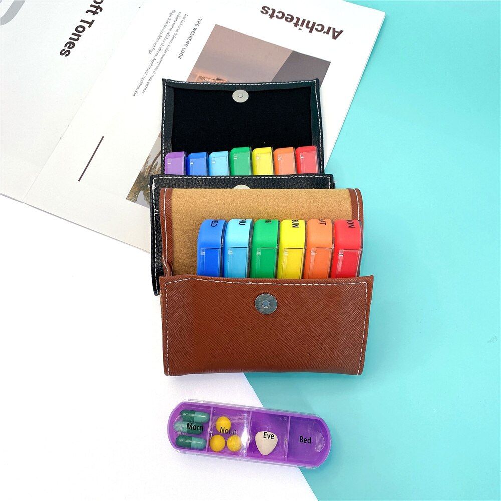 Weekly 7 Days Pill Box 28 Compartments Pill Organizer