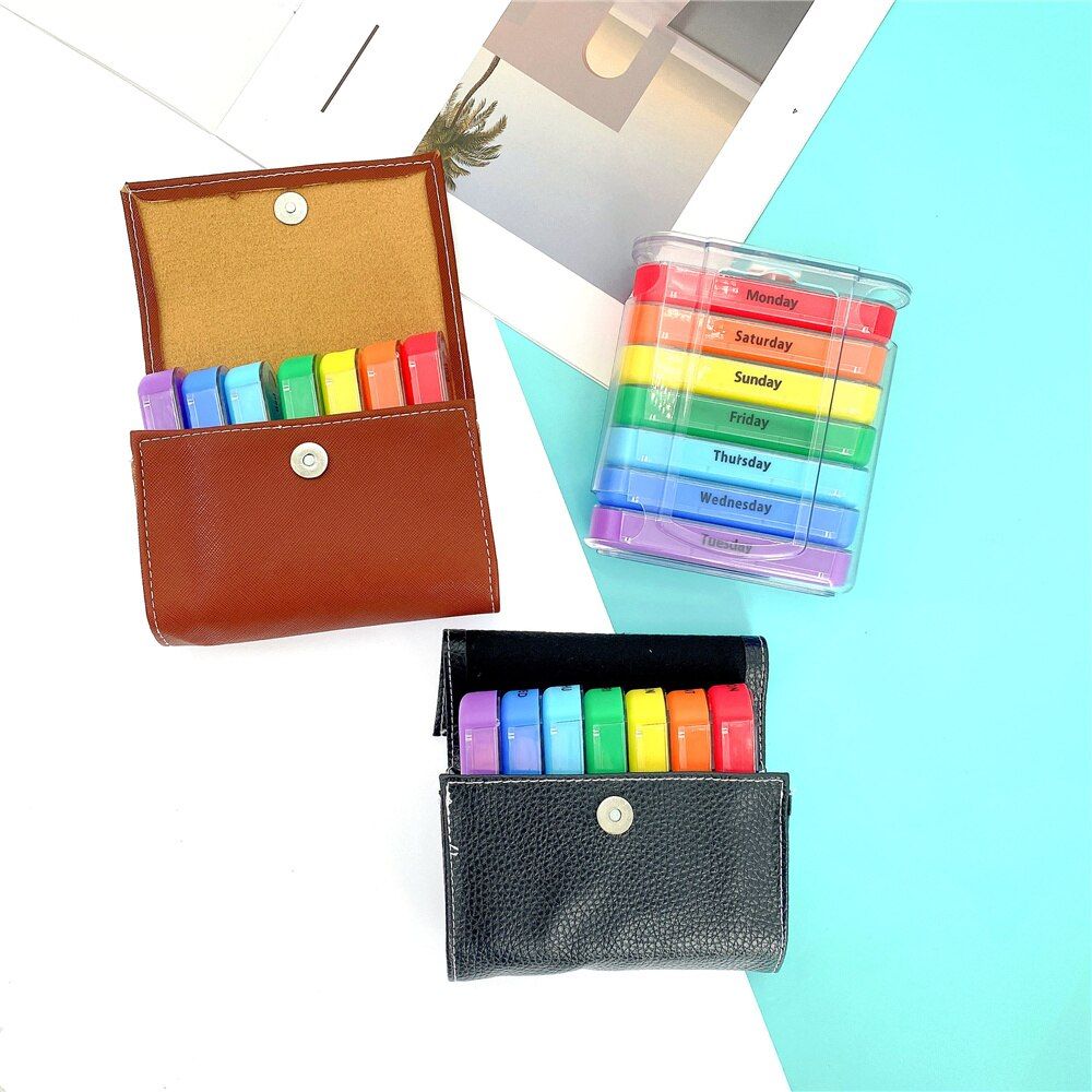 Weekly 7 Days Pill Box 28 Compartments Pill Organizer