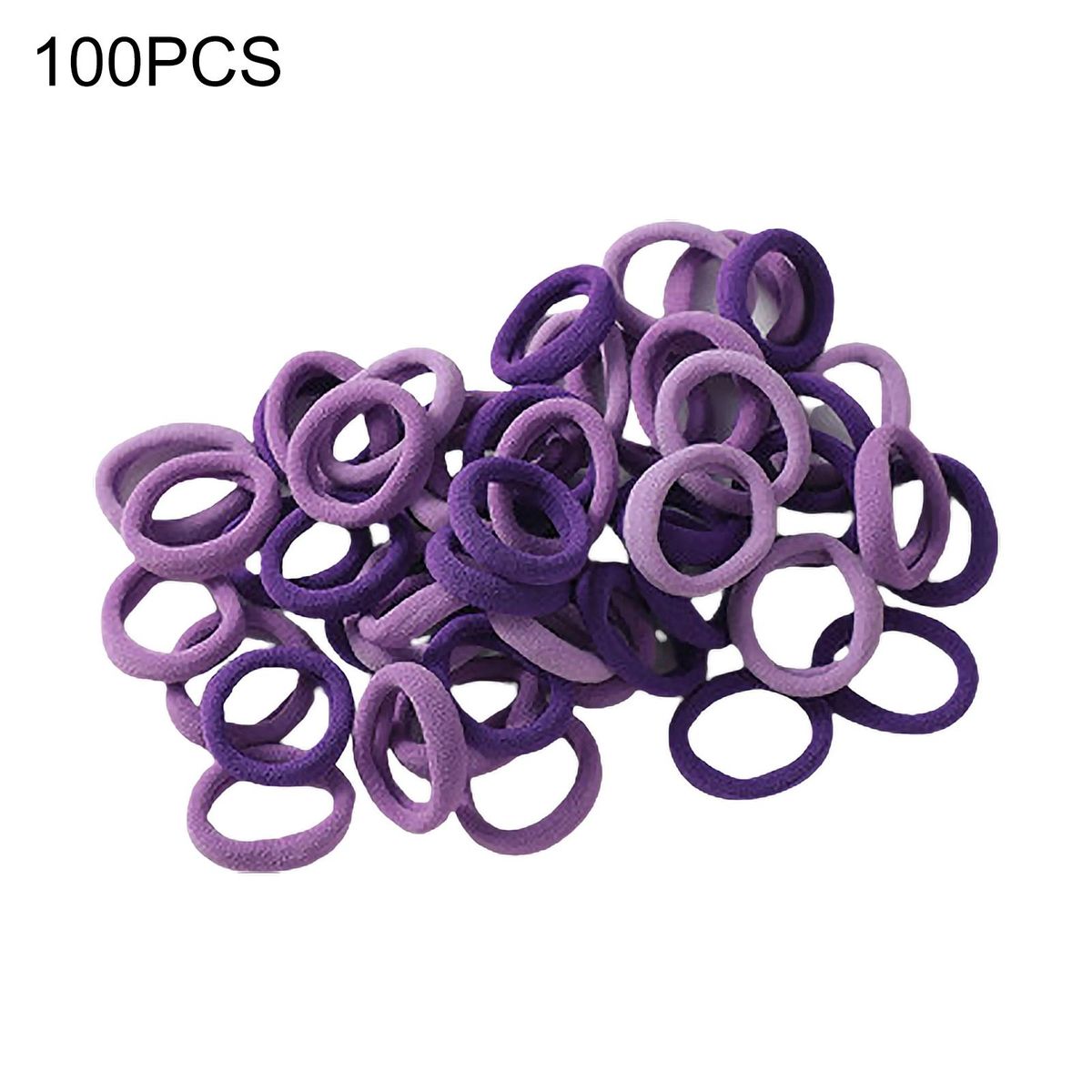 100Pcs Hair Scrunchies High Elastic Small Rubber Band Purple