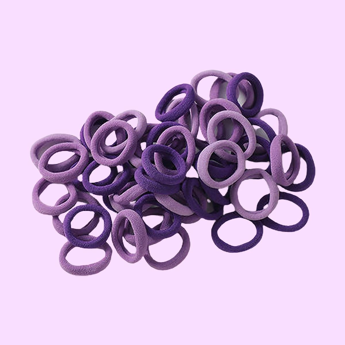 100Pcs Hair Scrunchies High Elastic Small Rubber Band Purple