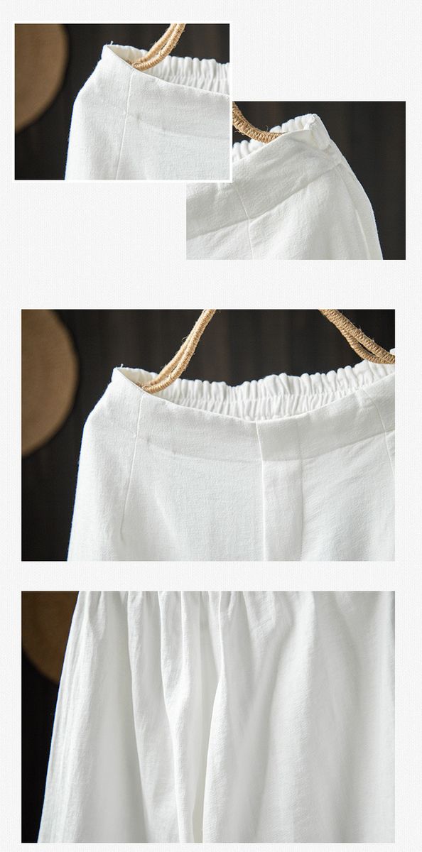 Large Loose Linen Pants Nine Point Linen Wide Leg Pants