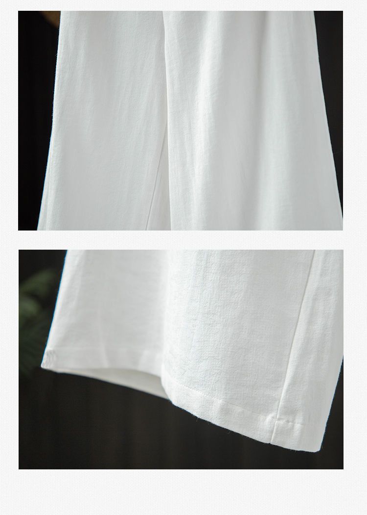 Large Loose Linen Pants Nine Point Linen Wide Leg Pants