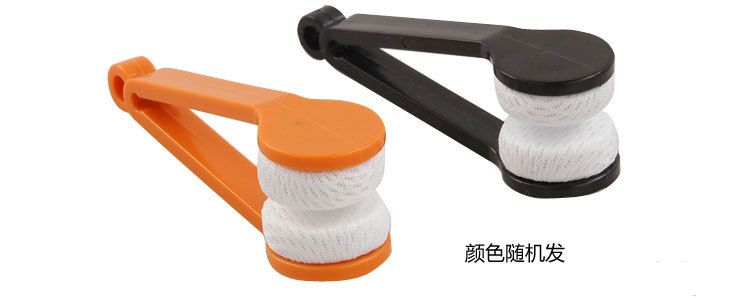 2pc Portable Handle Eyeglass Sun Glasses Microfiber Cleaner