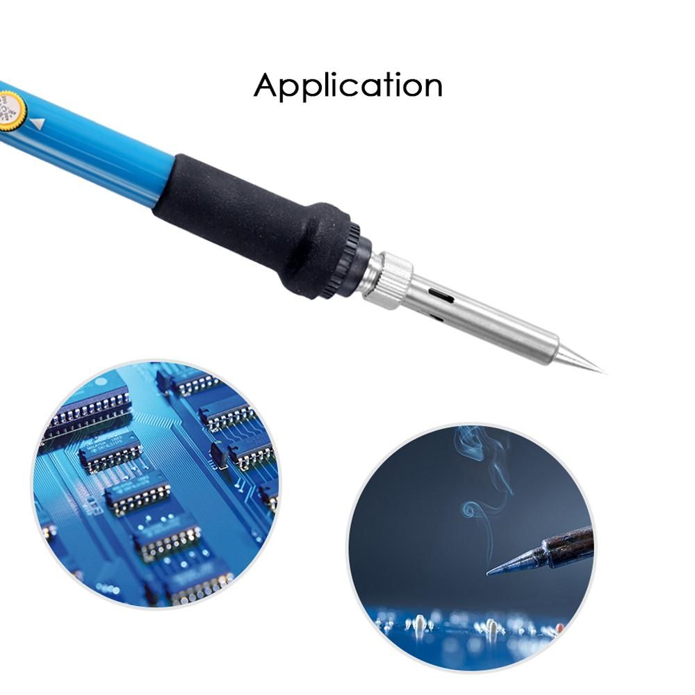 60W Electric Adjustable Temperature Welding Soldering Iron + 5 Replacement Soldering Tips Set