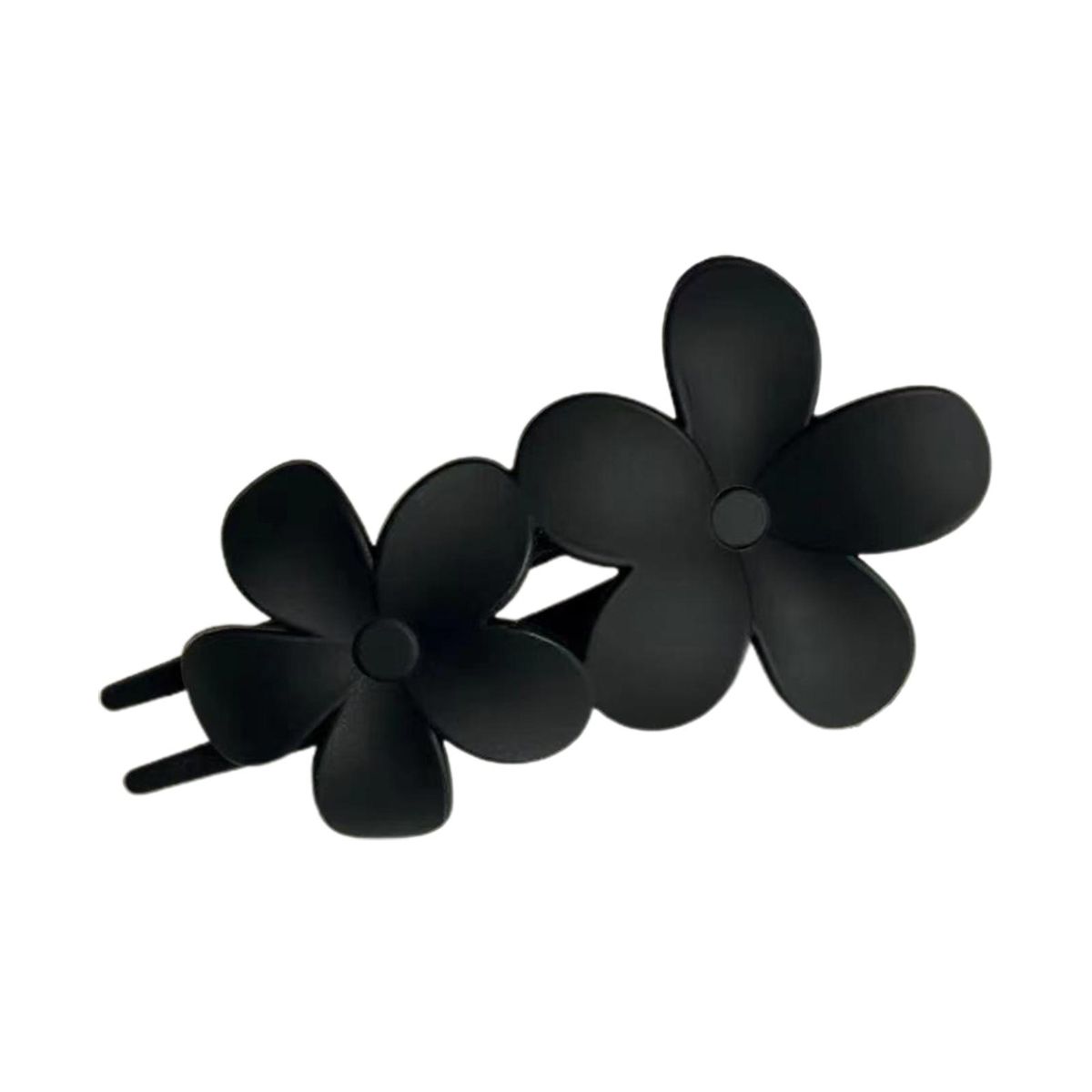 Hair Clip Women Matte Flower Decor Hair Claw Black