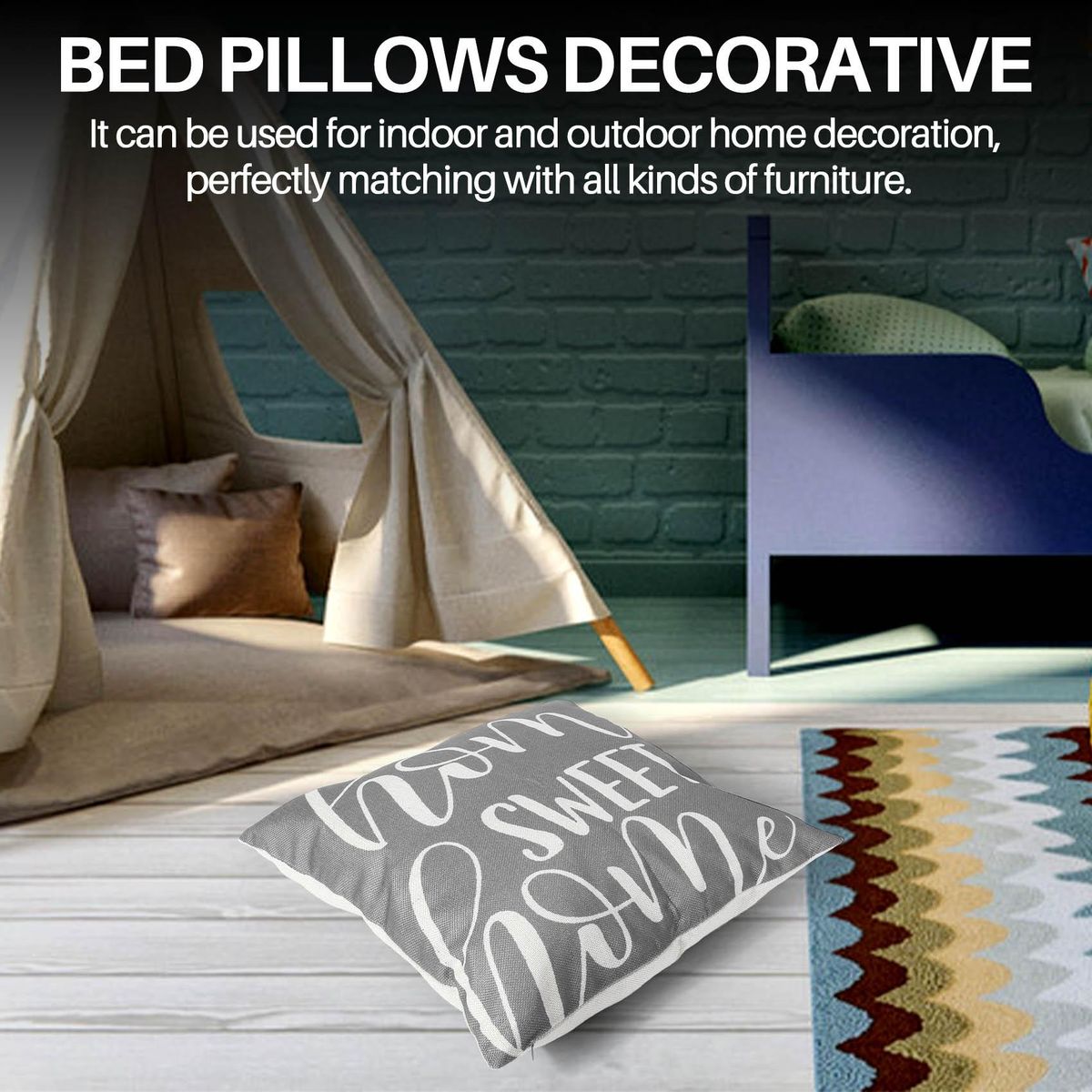 Grey Pillow Covers 18X18 Set of 4 Home Decorative Throw