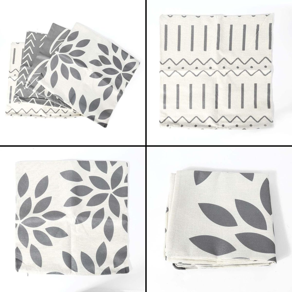 Grey Pillow Covers 18X18 Set of 4 Home Decorative Throw