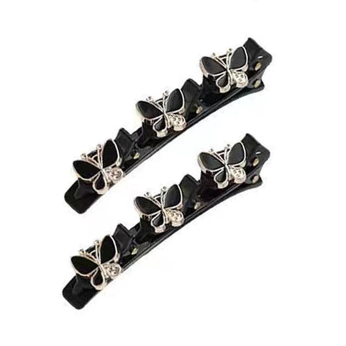 2Pcs Women Hair Clips Lovely Girl Butterfly Duck-bill Hairpins Party Favor Black
