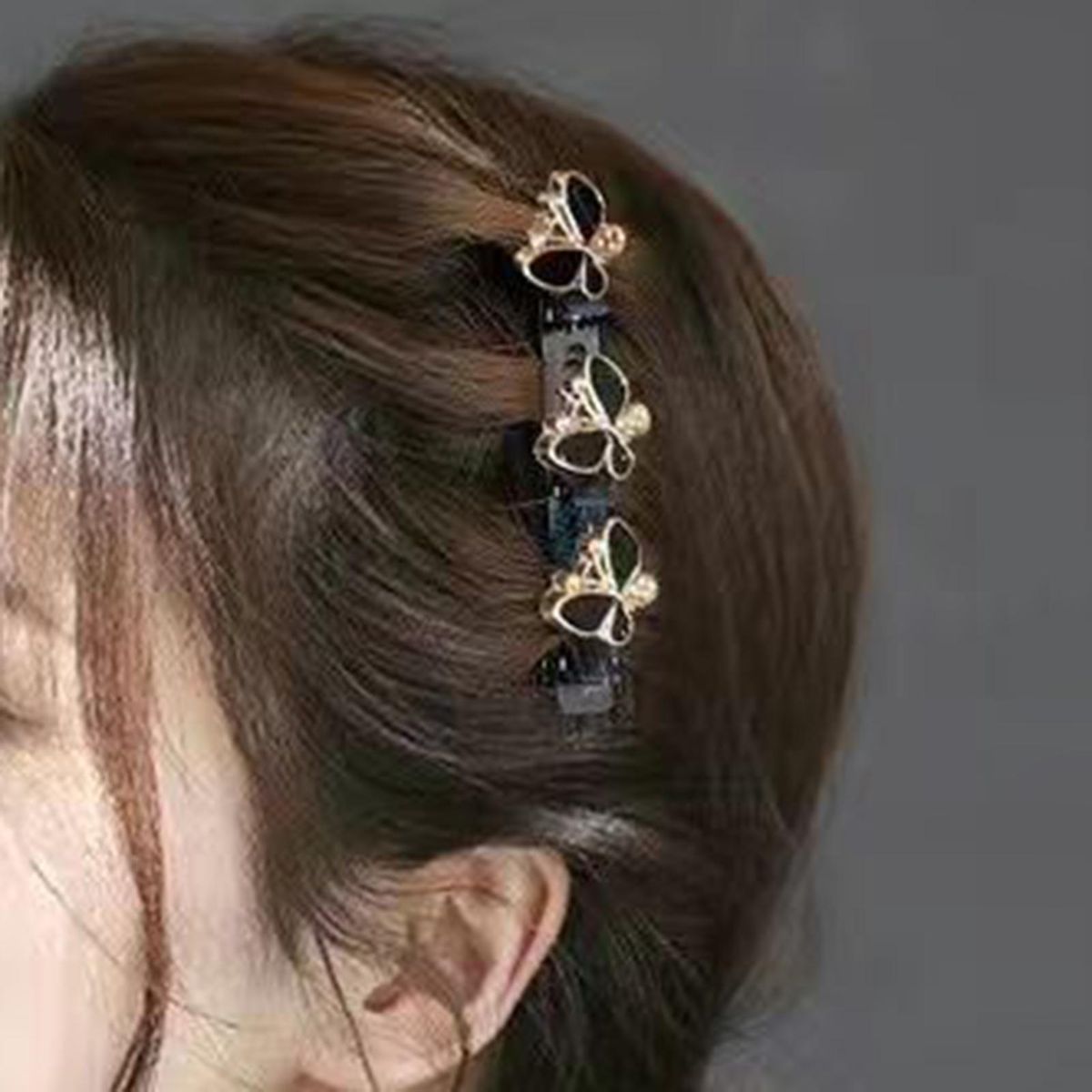 2Pcs Women Hair Clips Lovely Girl Butterfly Duck-bill Hairpins Party Favor Black