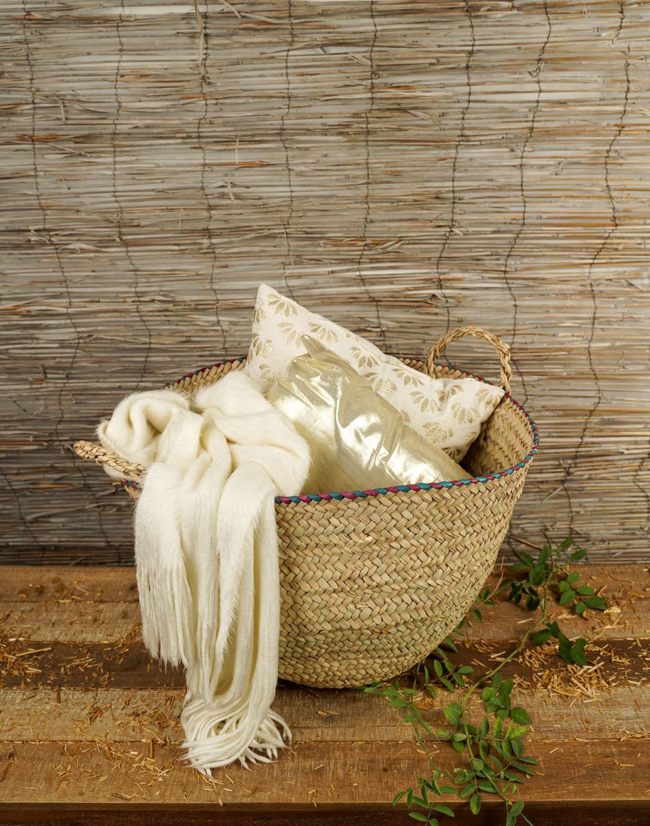 Handwoven Palm Leaf Storage Basket