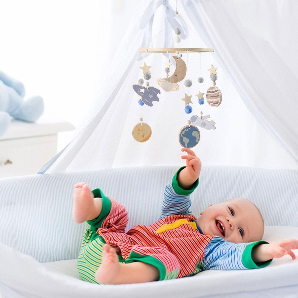 Baby Crib Mobile Wooden Nursery Decoration For Children