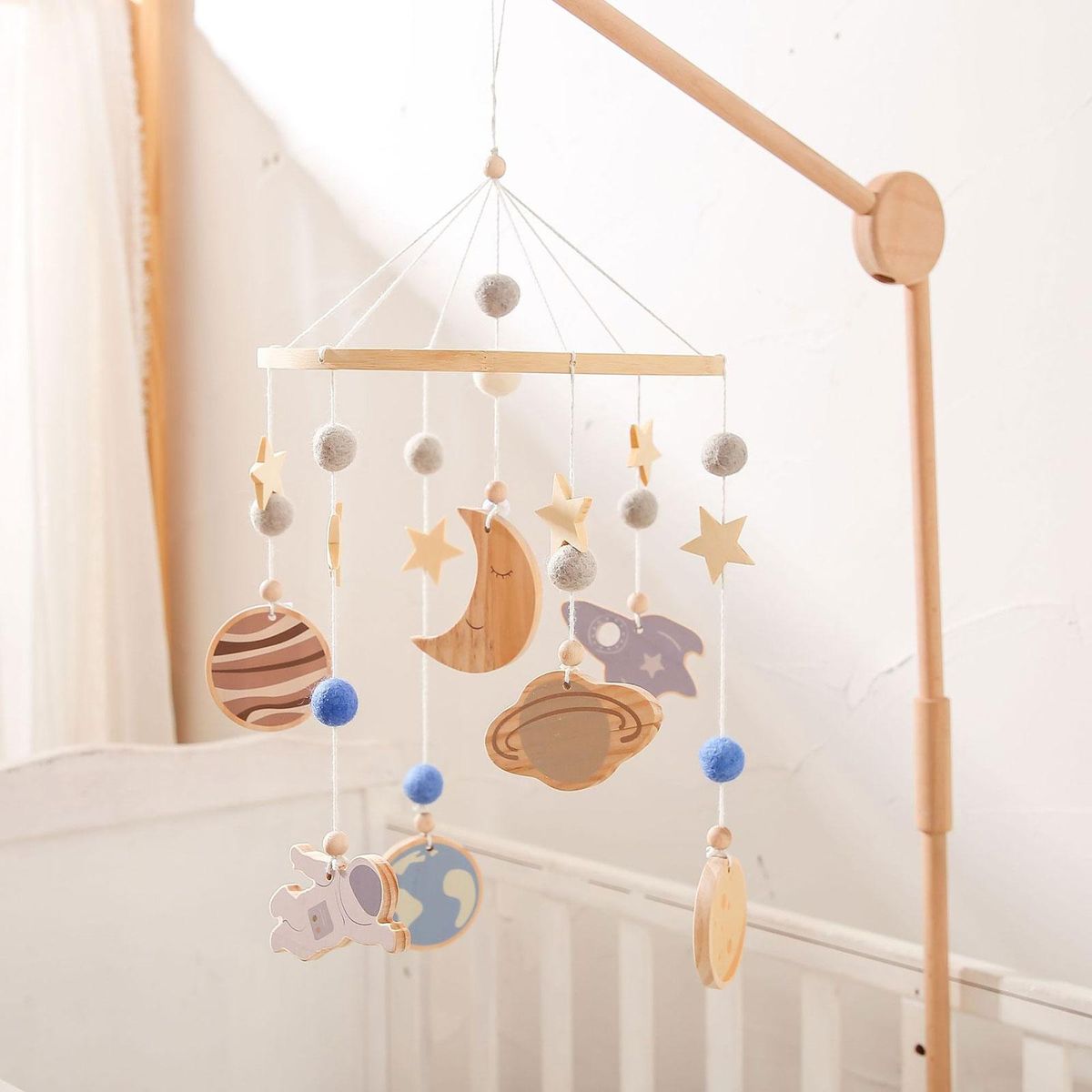 Baby Crib Mobile Wooden Nursery Decoration For Children