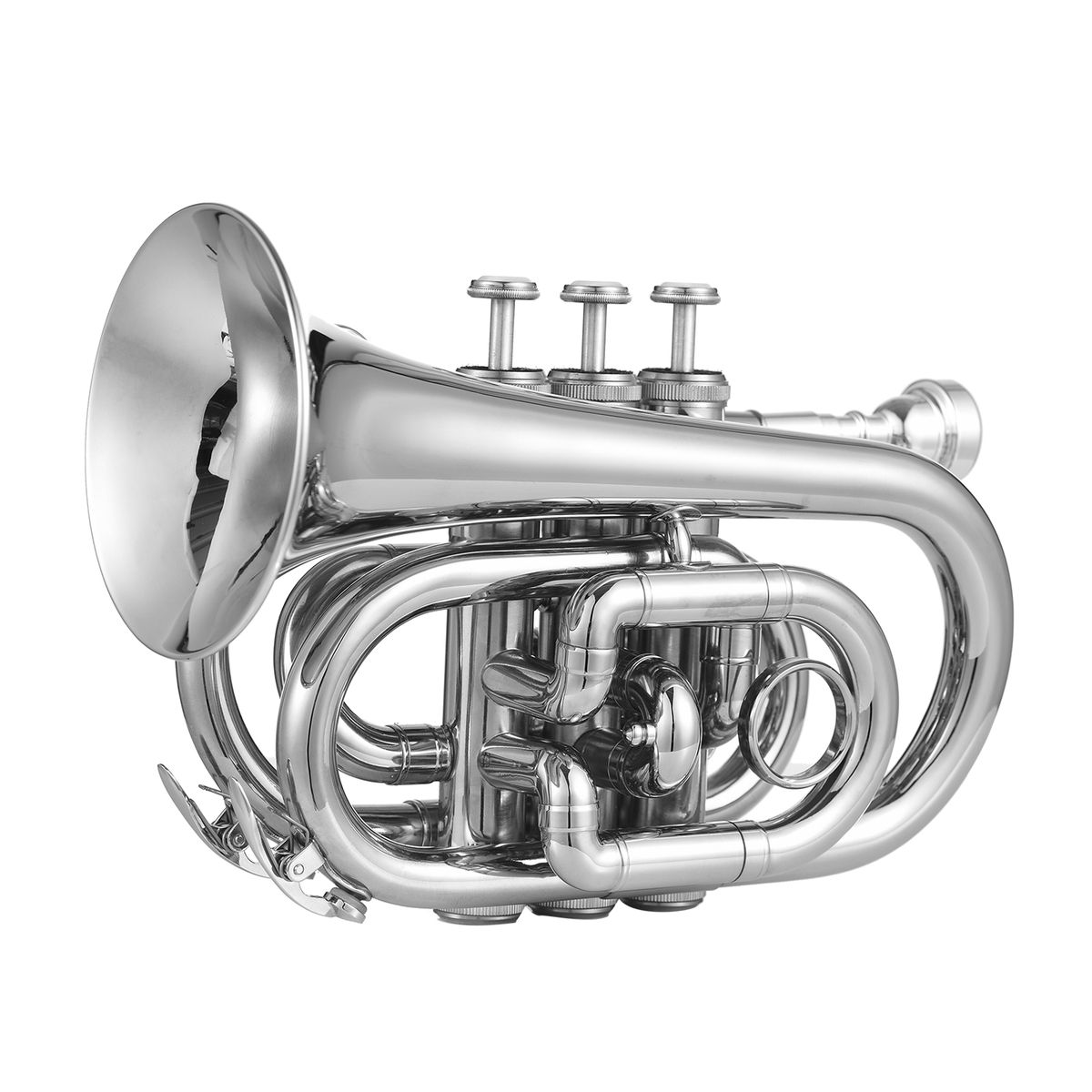 Bb Trumpet Mini Pocket Trumpet With Mouthpiece Carry Bag