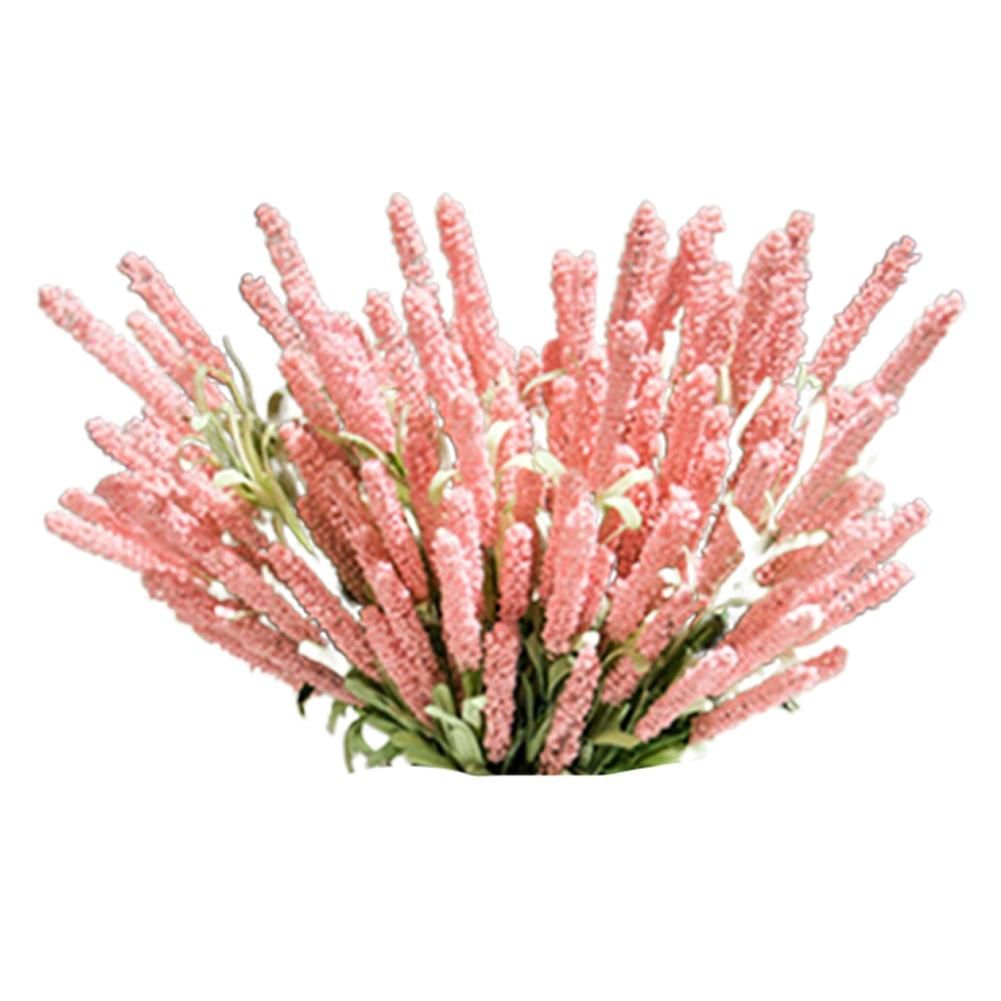 Artificial Lavender Flower Leaves Bouquet Home Wedding-Pink