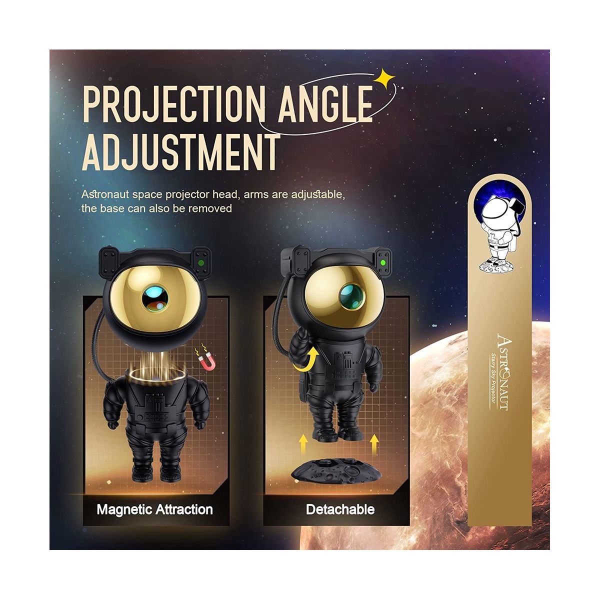 Star Projector Galaxy Night Light - Astronaut Space Projector Starry Ceiling Lamp with Timer Remote Kids