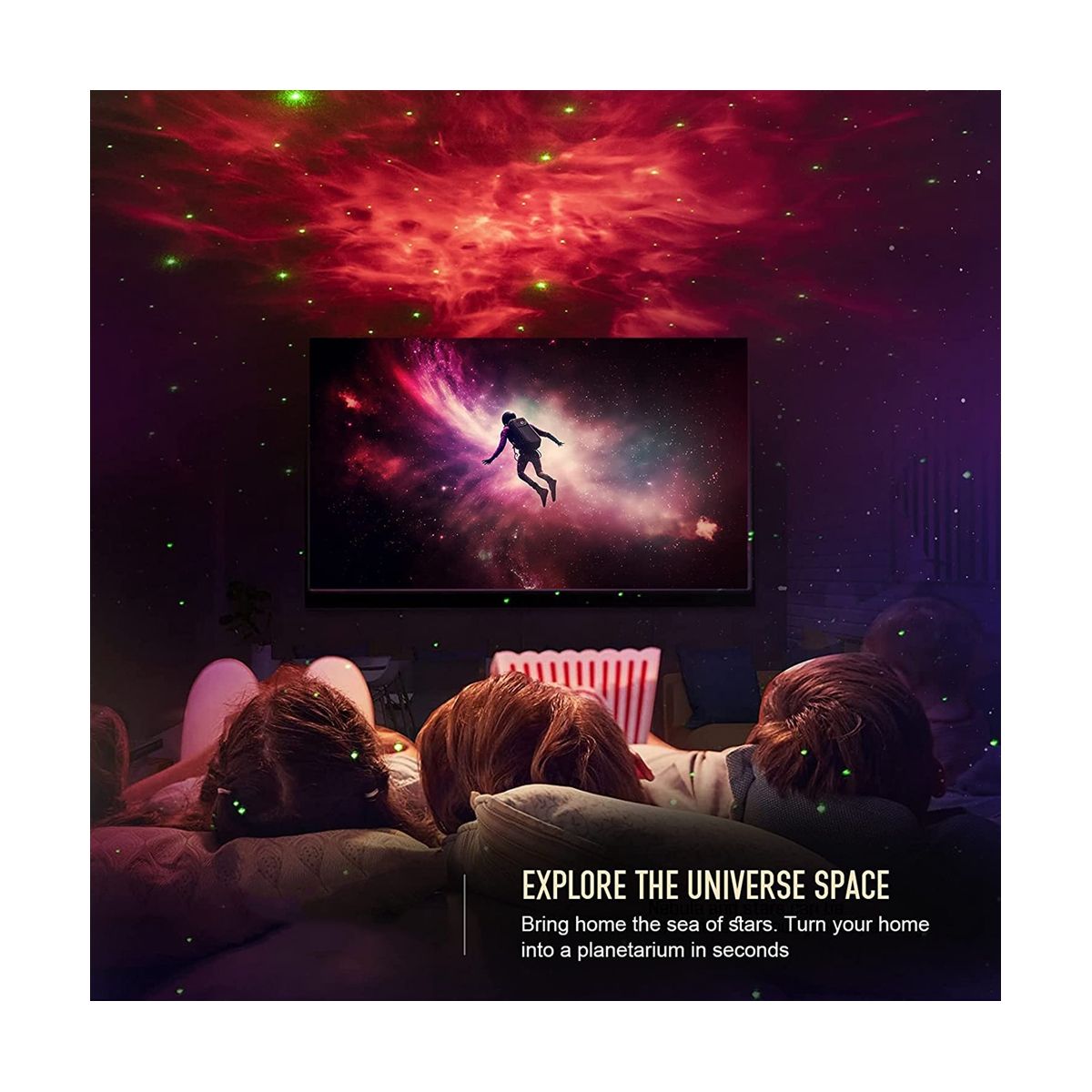 Star Projector Galaxy Night Light - Astronaut Space Projector Starry Ceiling Lamp with Timer Remote Kids