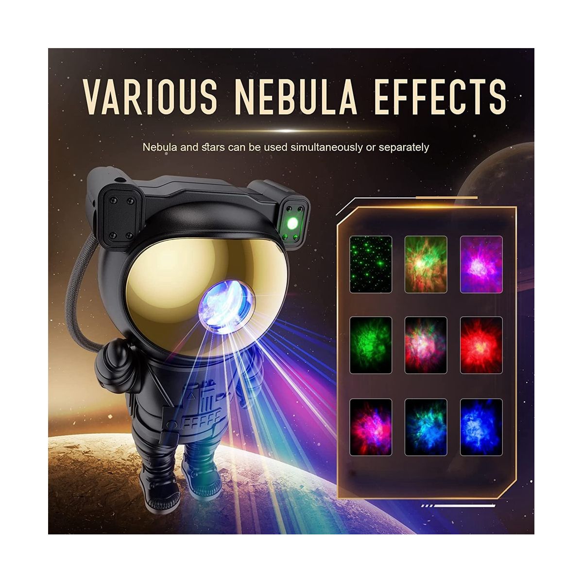 Star Projector Galaxy Night Light - Astronaut Space Projector Starry Ceiling Lamp with Timer Remote Kids