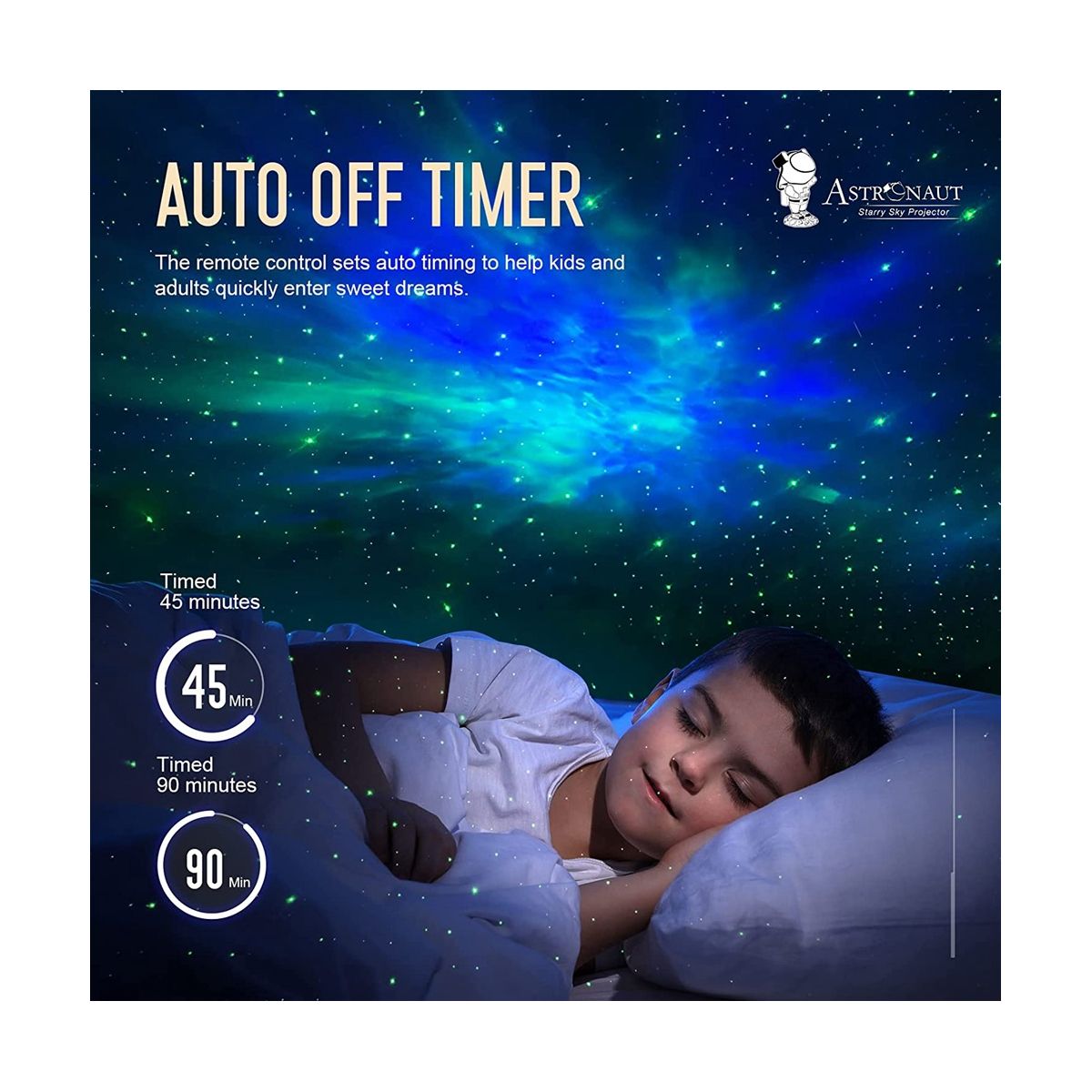 Star Projector Galaxy Night Light - Astronaut Space Projector Starry Ceiling Lamp with Timer Remote Kids