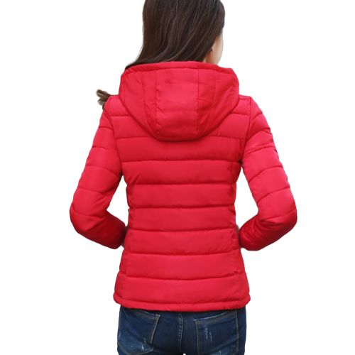 Womens Parkas Thicken Outerwear Solid Hooded Coats