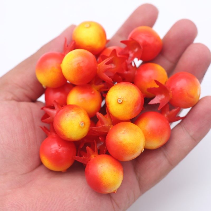 25pcs Simulated Fruit Foamy Berry Mini Peach Pumpkin