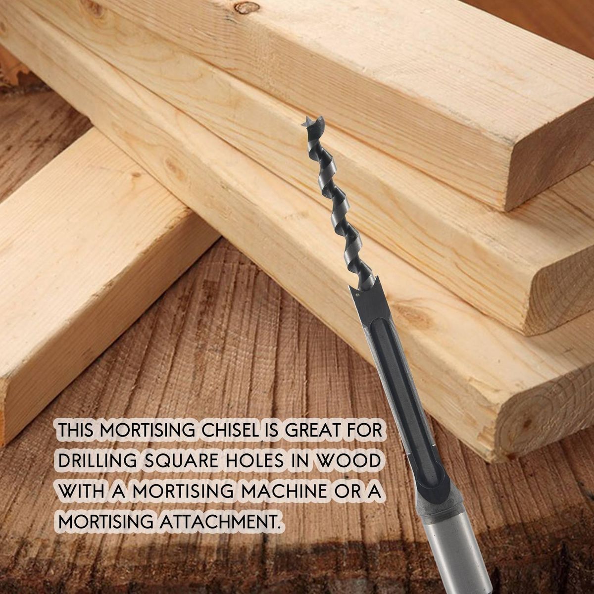 4Pcs Woodworking Square Hole Drill Bits Wood Mortising Chise