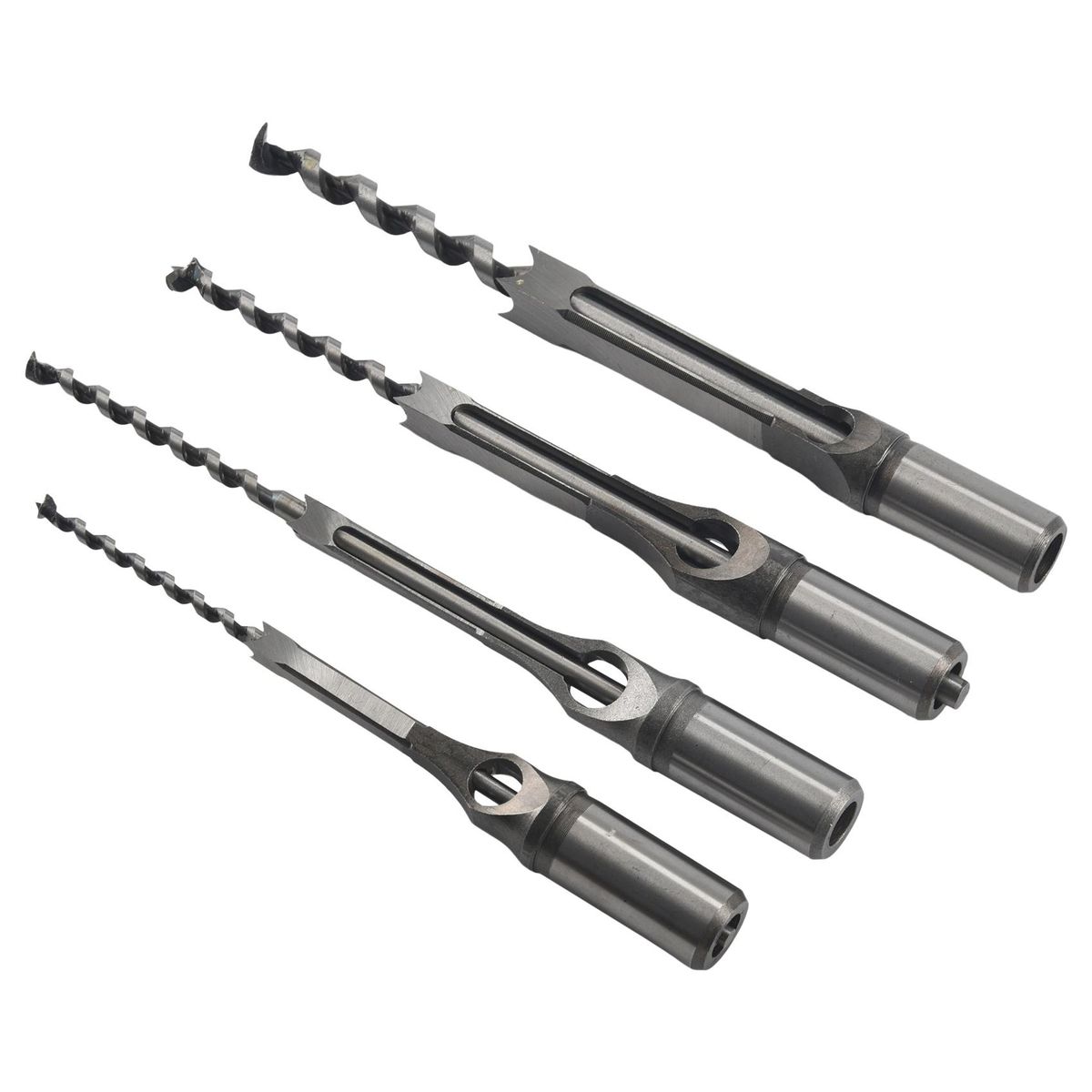 4Pcs Woodworking Square Hole Drill Bits Wood Mortising Chise