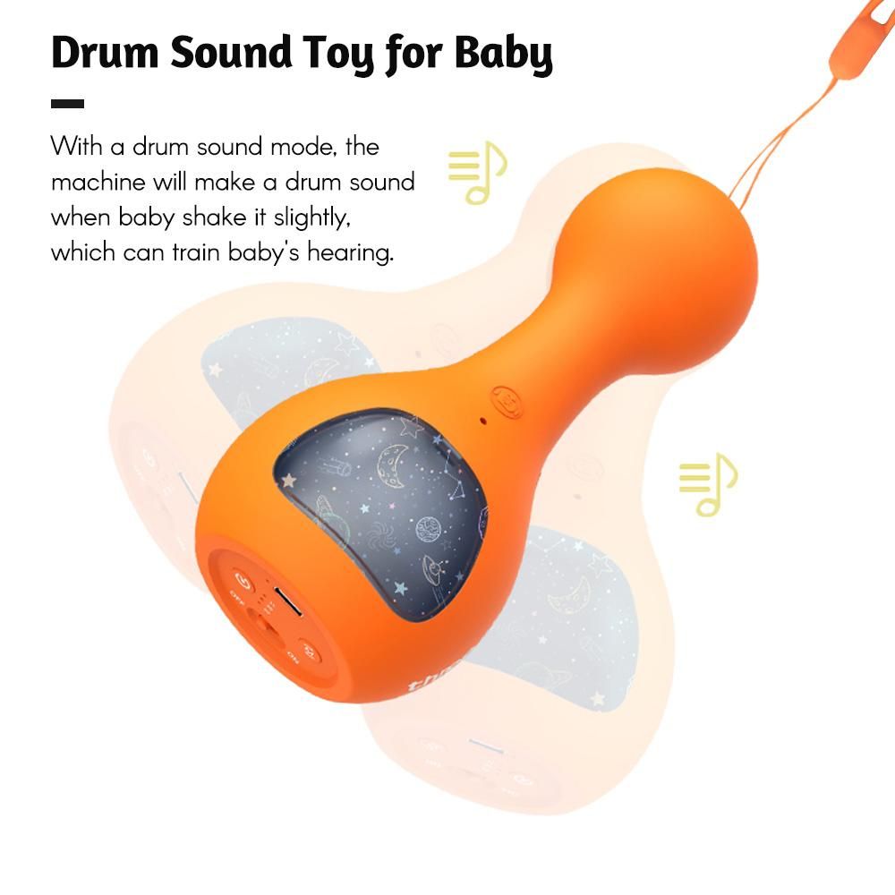 Smart Baby Sleep Soother White Noise Sound Machine with 28 Soothing Sounds Soft Coloful Lighting Supports Star Projection Crying Detection Record Message Built-in Battery for Infant Toddlers