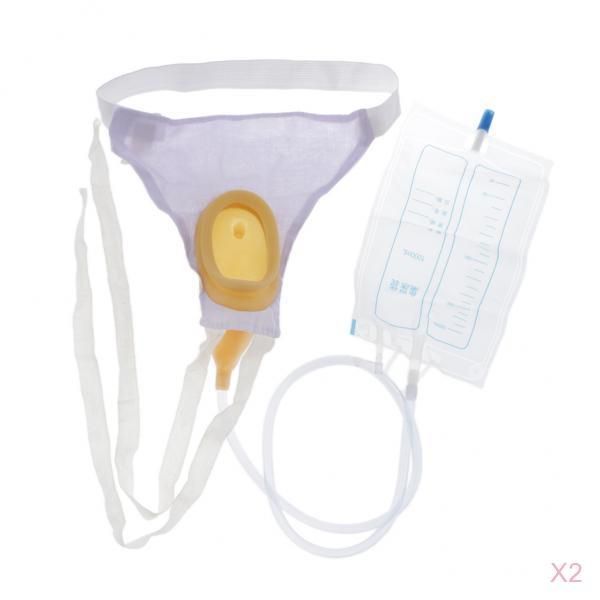 2x Men Urinal Pee Holder Collector Urinary Incontinent  1000ml