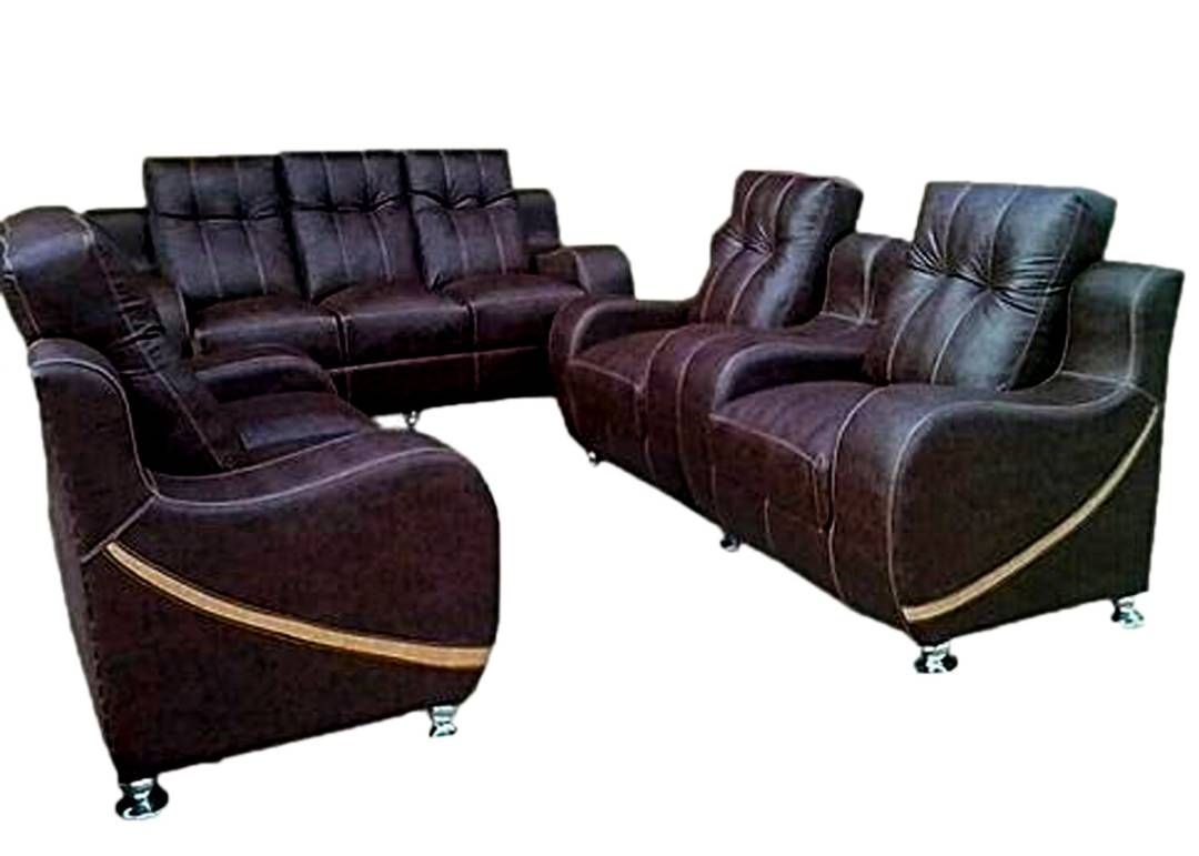 New Brown Leather 7 Seater Sofa (Delivery To Lagos Only)