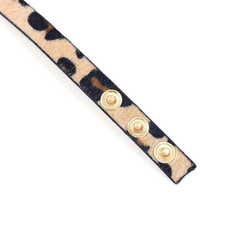 Fashion Leopard Print Multilayer Alloy PU Leather Bracelets