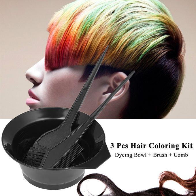 3 Pcs Hair Coloring Kit Dyeing Bowl Brush Double-sided