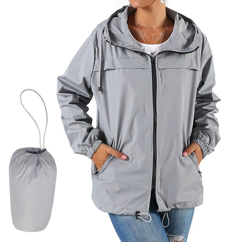 Jacket Windbreaker Impermiable Rainwear - Gray