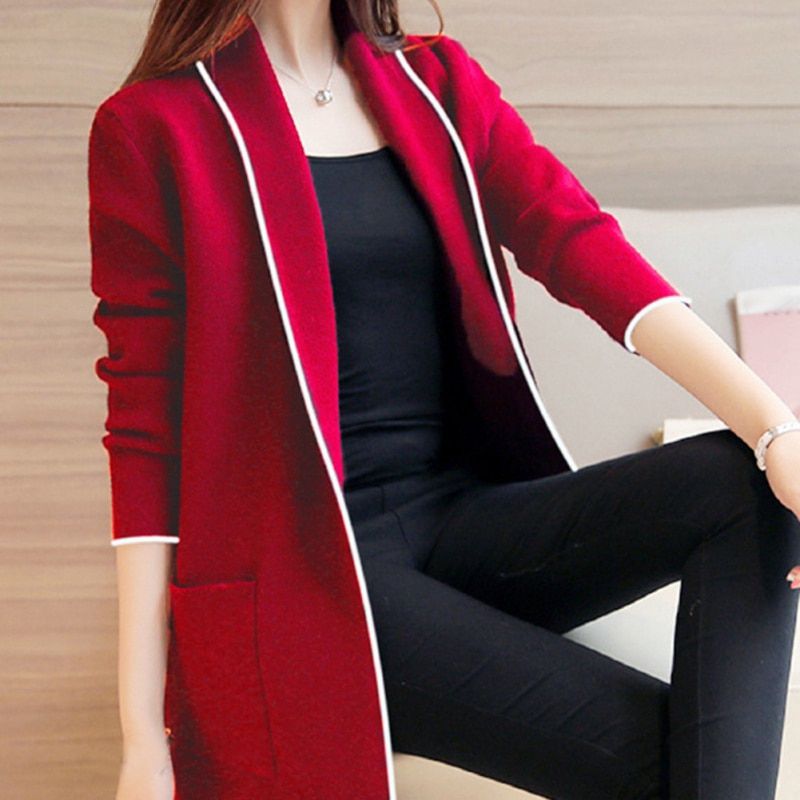 Women Lapel Casual Solid Color Plus Velvet Jacket Long Sleeve Loose Cardigan Warm Long Fleece Coat