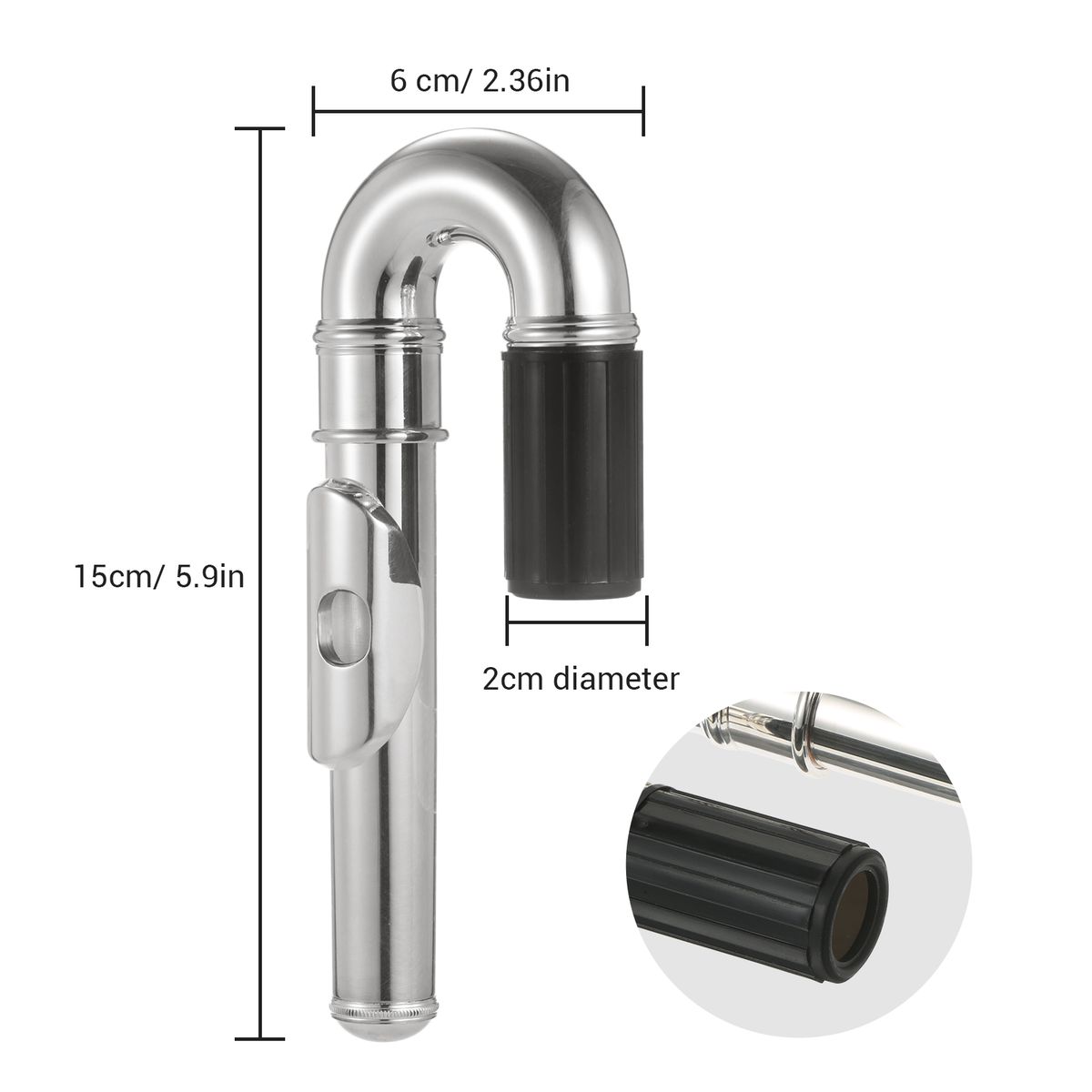 Nickel-Plated Flute Curved Head Joint Musical Instrument