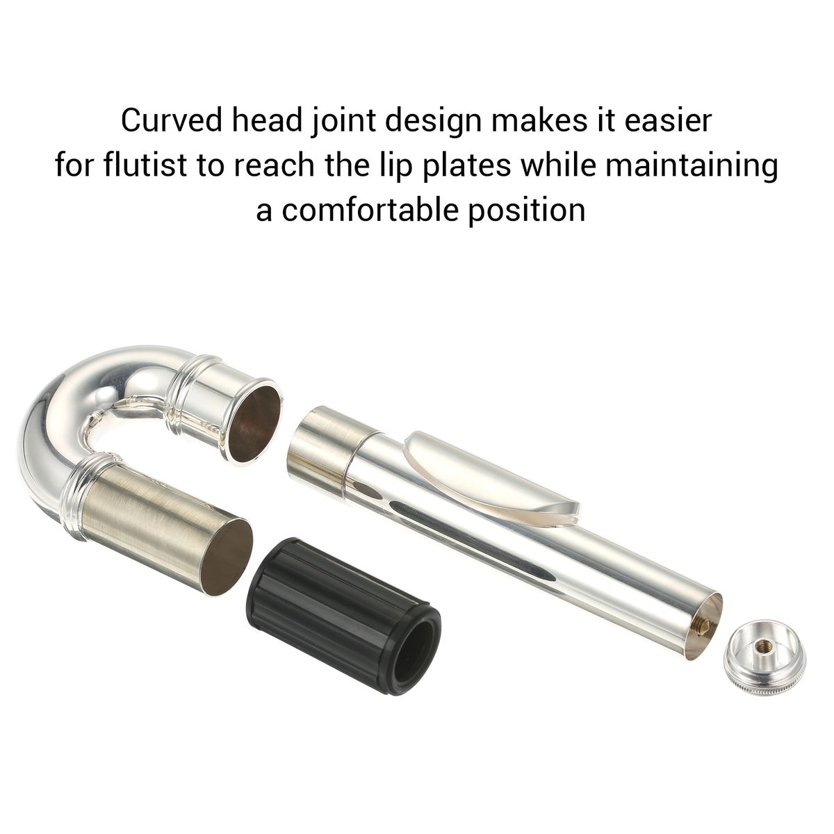 Nickel-Plated Flute Curved Head Joint Musical Instrument