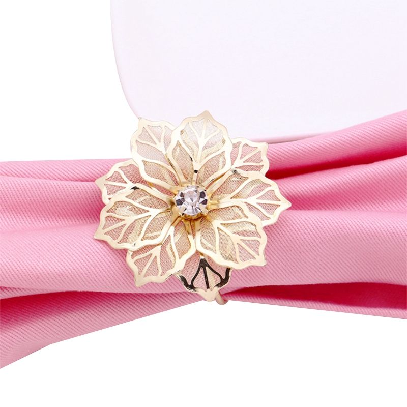 6Pack Napkin Rings, Gold Napkin Rings Buckles For Table