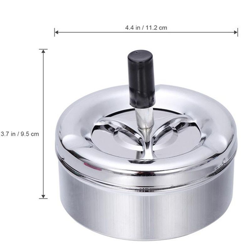 Smoking Accessories Stainless Steel Ashtray Round Push Down E  With Rotating Tray Housewares  Ash Tray  Weed Tray Set