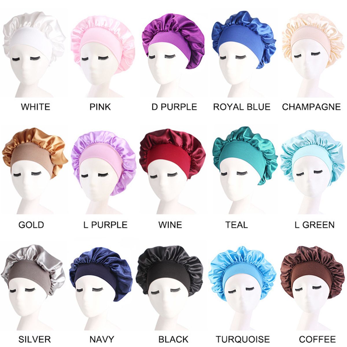 Hair Cover Bonnet Sleep Cap Wide Head Band Sleep Cap Hat