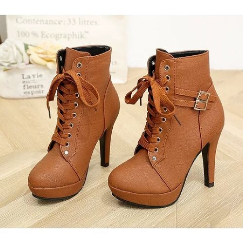 Shoes Martin Boot Women Heels British Style Short Boots Ladies Shoes High-heeled
