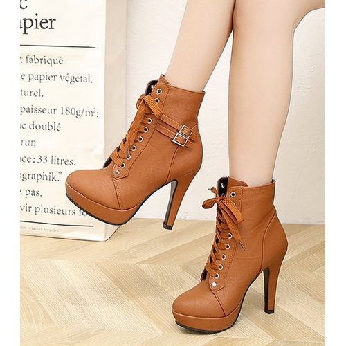 Shoes Martin Boot Women Heels British Style Short Boots Ladies Shoes High-heeled