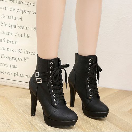 Shoes Martin Boot Women Heels British Style Short Boots Ladies Shoes High-heeled